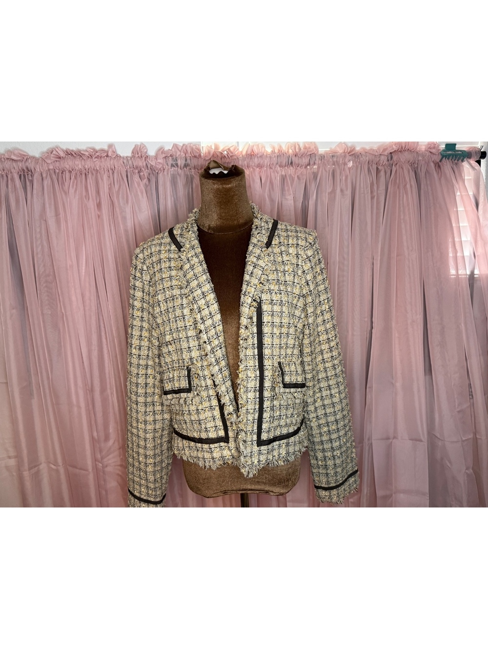 True Meaning Beige Tweed Blazer